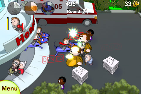 Screenshot from iPhone app game "Claim Denied"